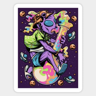 Psychedelic Alien Bong Sticker